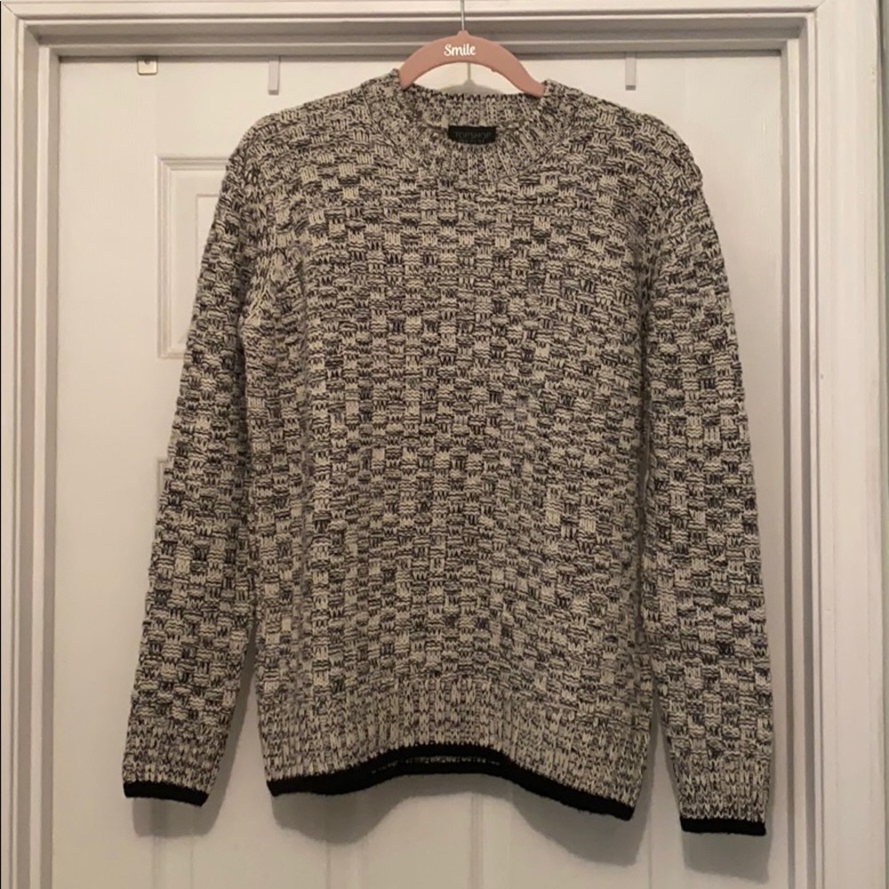 Black and Cream Oversized Sweater